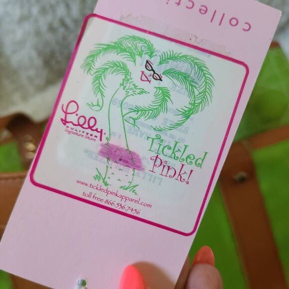 Lilly Pulitzer Off The Wagon Quilted‎ Green Canvas Tote Shoulder Bag NWT - Picture 8 of 12